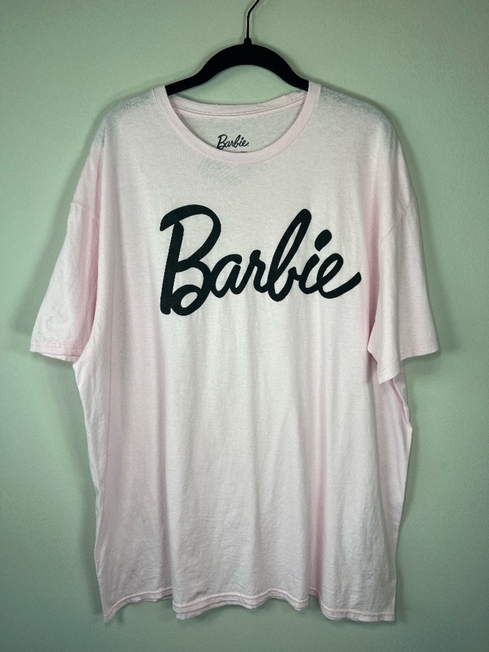 Barbie T-Shirt Pink 100% Cotton Crew Neck Lightweight Stretch Bubble Gum  Sz XXL